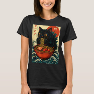 Funny Catzilla Anime Ramen Japanese Cat Men Women T-Shirt