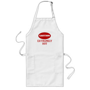 Funny Caution Extremely Hot Long Apron