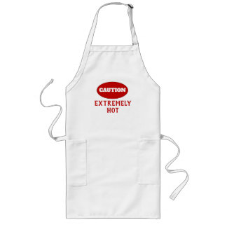 Funny Caution Extremely Hot Long Apron