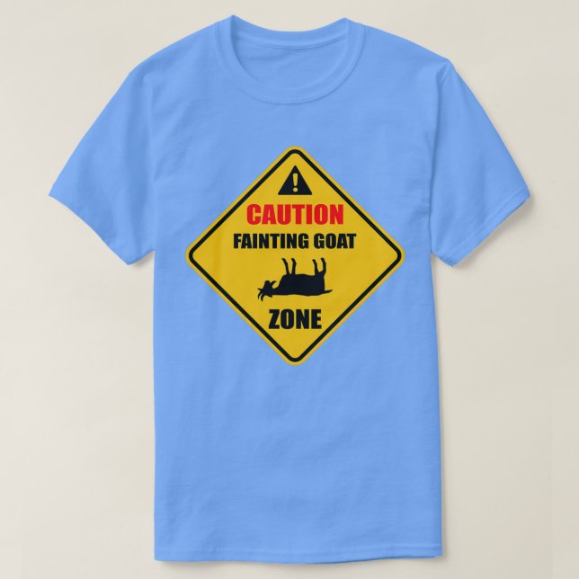 Funny Caution Fainting Goat , Animal Lover   Gift  T-Shirt (Design Front)