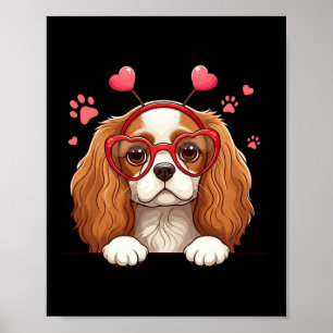 Funny Cavalier King Charles Spaniel Heart Headnd V Poster
