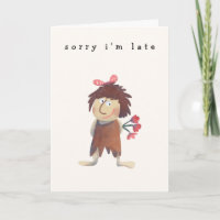 Funny Cave Woman Humourous Cartoon Belated Birthda