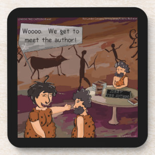 Funny Caveman Author "Meet The Author" Coaster