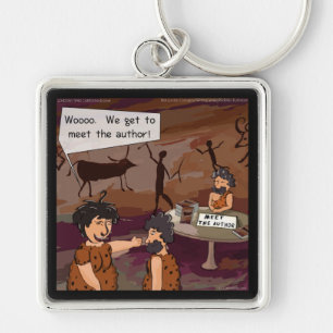 Funny Caveman Author "Meet The Author" Key Ring