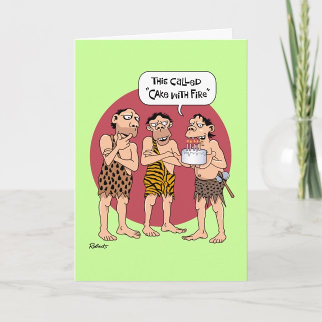 Funny Cavemen Birthday Card (Front)