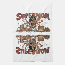 Funny Cavewoman Super Mum Multi Tasking Retro