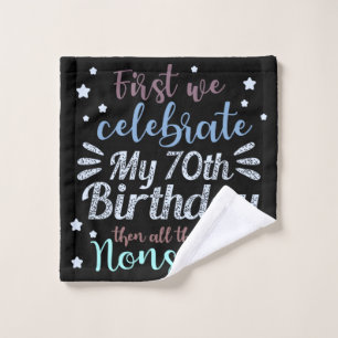 funny celebrating the 70th birthday wash cloth