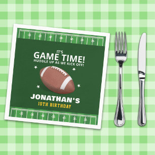 Funny Celebration: Football Field Birthday boy Napkin