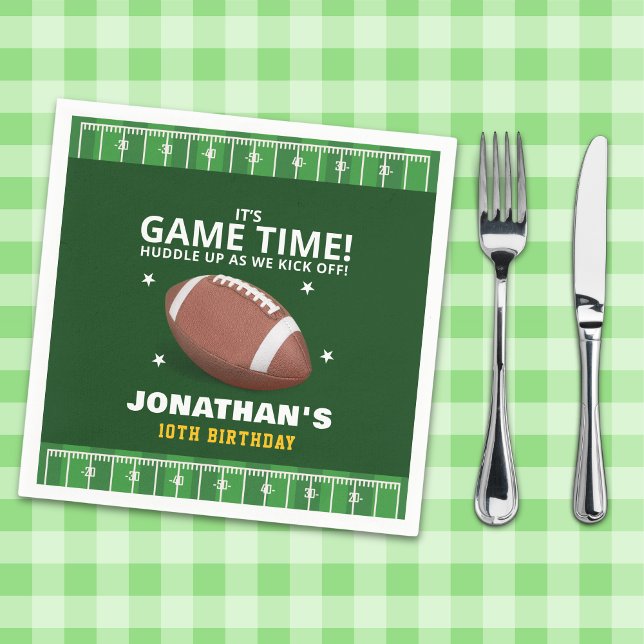 Funny Celebration: Football Field Birthday boy Napkin (Creator Uploaded)