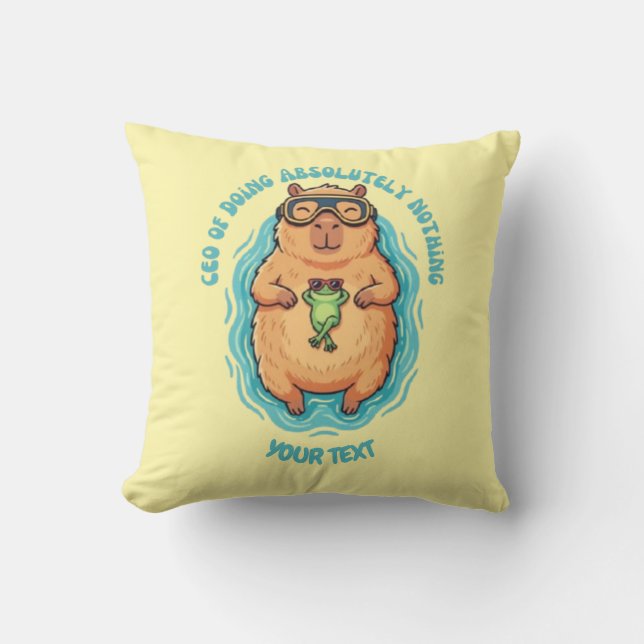 Funny CEO of Doing Nothing Capybara Custom Cushion (Front)