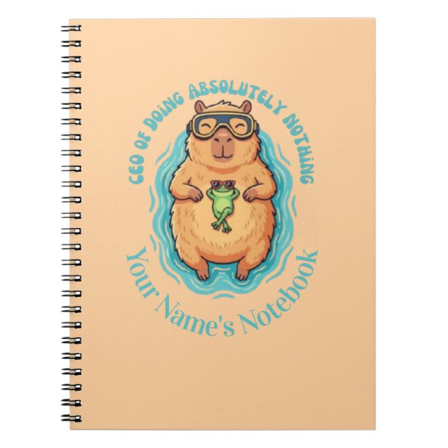 Funny CEO of Doing Nothing Capybara Frog Notebook (Front)