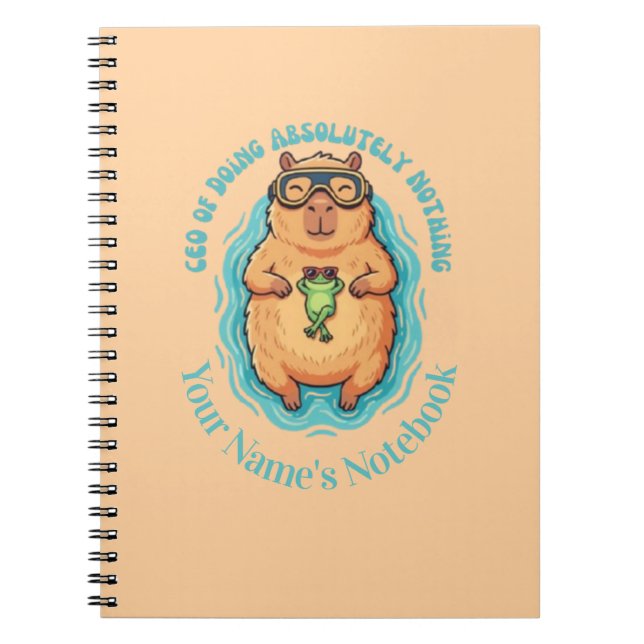 Funny CEO of Doing Nothing Capybara Frog Notebook (Front)