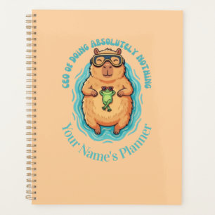 Funny CEO of Doing Nothing Capybara Frog Notebook Planner