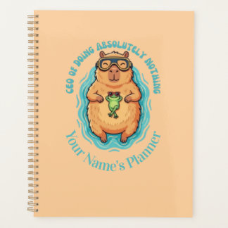 Funny CEO of Doing Nothing Capybara Frog Notebook Planner