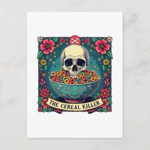 Funny Cereal Killer Family Cereal Lovers Holiday Postcard