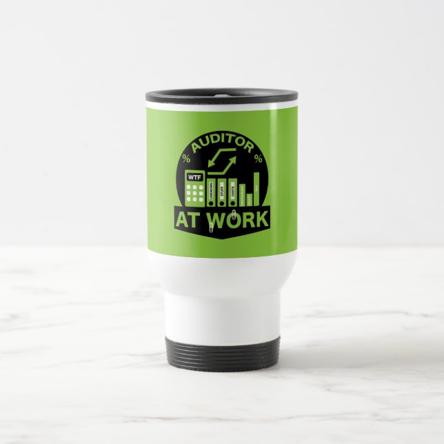 Funny Certified Auditor Gift Travel Mug (Center)