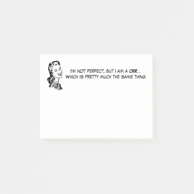Funny Certified Realtime Reporter CRR Post-it Notes (Front)
