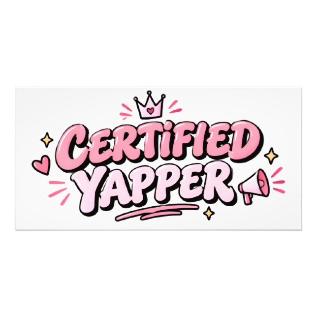 Funny "Certified Yapper" Pink Crown Poster  (Front)