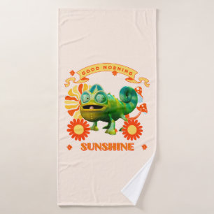 Funny Chameleon Good Morning Sunshine Bath Towel