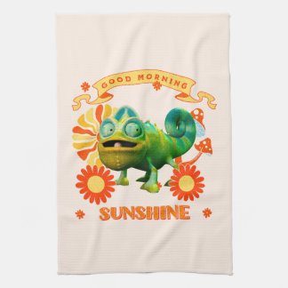 Funny Chameleon Good Morning Sunshine Tea Towel