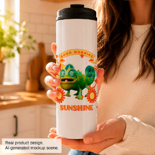 Funny Chameleon Good Morning Sunshine Thermal Tumbler