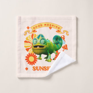 Funny Chameleon Good Morning Sunshine Wash Cloth