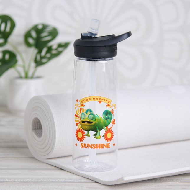Funny Chameleon Good Morning Sunshine Water Bottle (Yoga (Rotated))