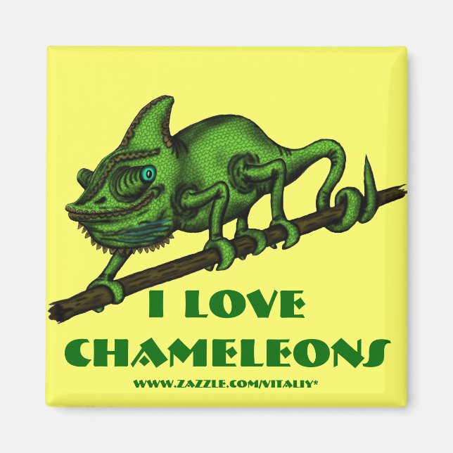 Funny chameleon magnet (Front)