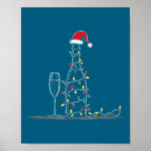 Funny Champagne Christmas Graphics Lights Lover Dr Poster
