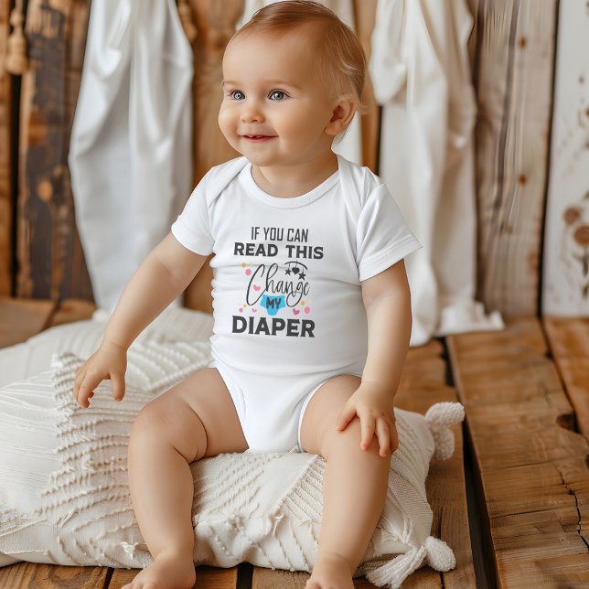 Funny Change My Diaper Quote Baby Bodysuit (Funny Change My Diaper Quote Baby Bodysuit)