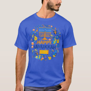 Funny Chanukah Festive Holiday Menorah Tee Happy H