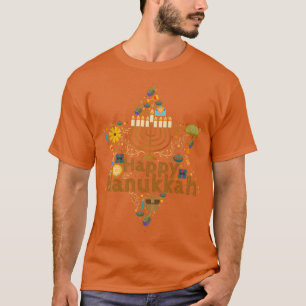 Funny Chanukah Festive Holiday Menorah Tee Happy H
