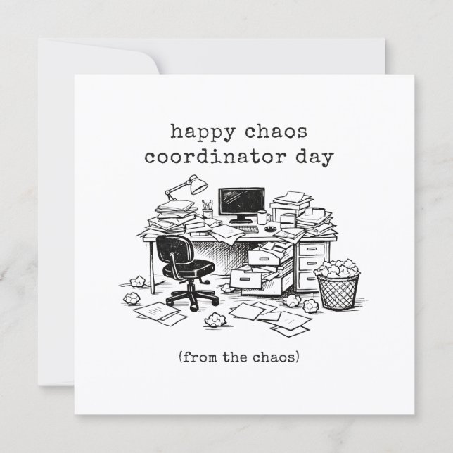 Funny Chaos Coordinator Day Admin Assistant  Holiday Card (Front)
