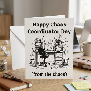 Funny Chaos Coordinator Day Office Manager Holiday Card