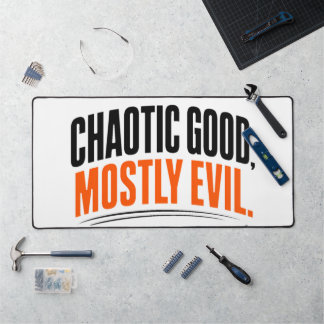 Funny Chaotic Good Mostly Evil Black Cat Halloween Desk Mat