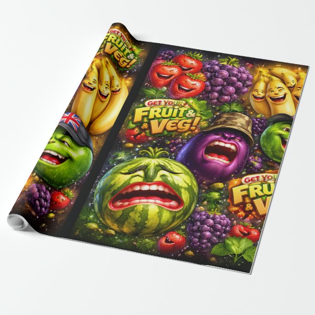 Funny character wrapping paper (Unrolled)