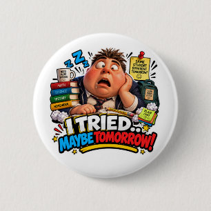 Funny Characters Back to School Balloon 6 Cm Round Badge