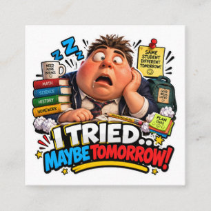 Funny Characters Back to School Balloon Calling Card