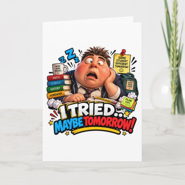 Funny Characters Back to School Balloon Card (Front)
