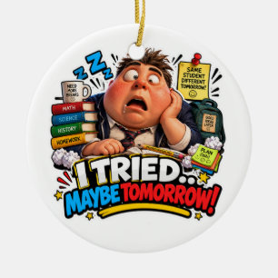 Funny Characters Back to School Balloon Ceramic Tree Decoration