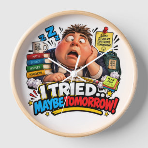 Funny Characters Back to School Balloon Clock
