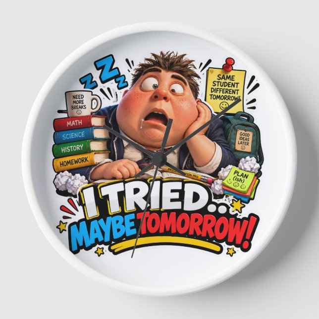 Funny Characters Back to School Balloon Clock (Front)