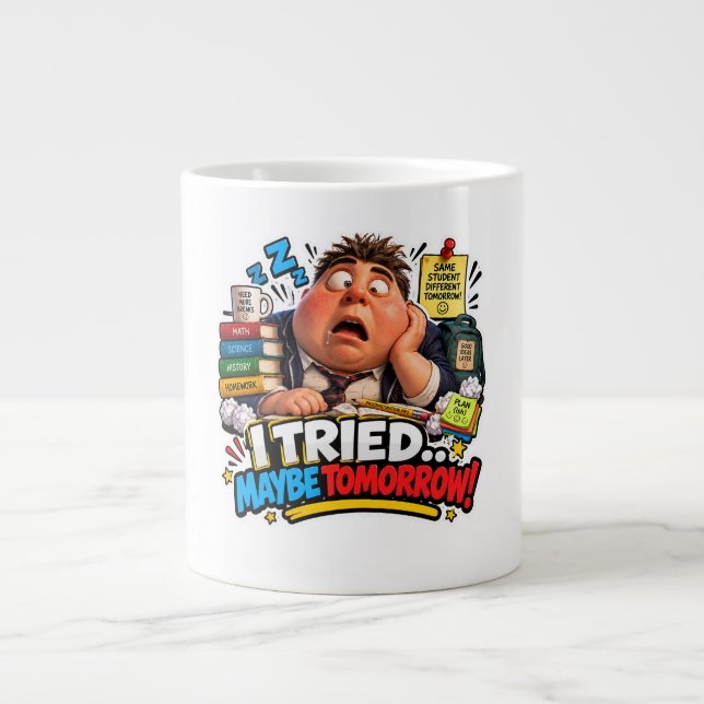 Funny Characters Back to School Balloon Large Coffee Mug (Front)