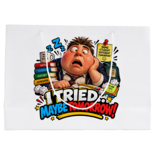 Funny Characters Back to School Balloon Large Gift Bag