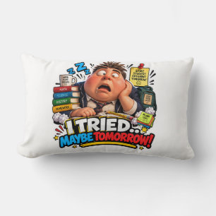 Funny Characters Back to School Balloon Lumbar Cushion