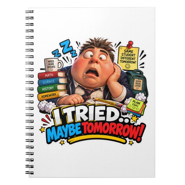 Funny Characters Back to School Balloon Notebook (Front)