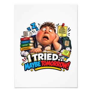 Funny Characters Back to School Balloon Photo Print