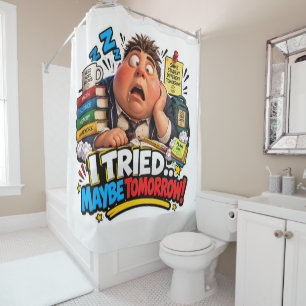 Funny Characters Back to School Balloon Shower Curtain