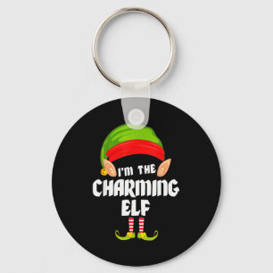 Funny Charming Elf Matching Family Group Pj Christ Key Ring