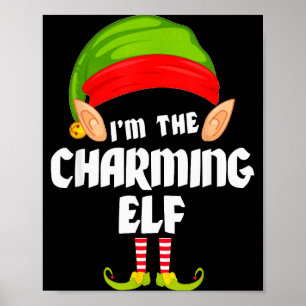 Funny Charming Elf Matching Family Group Pj Christ Poster